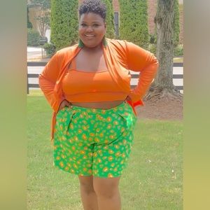 High waisted shorts-PlusSize